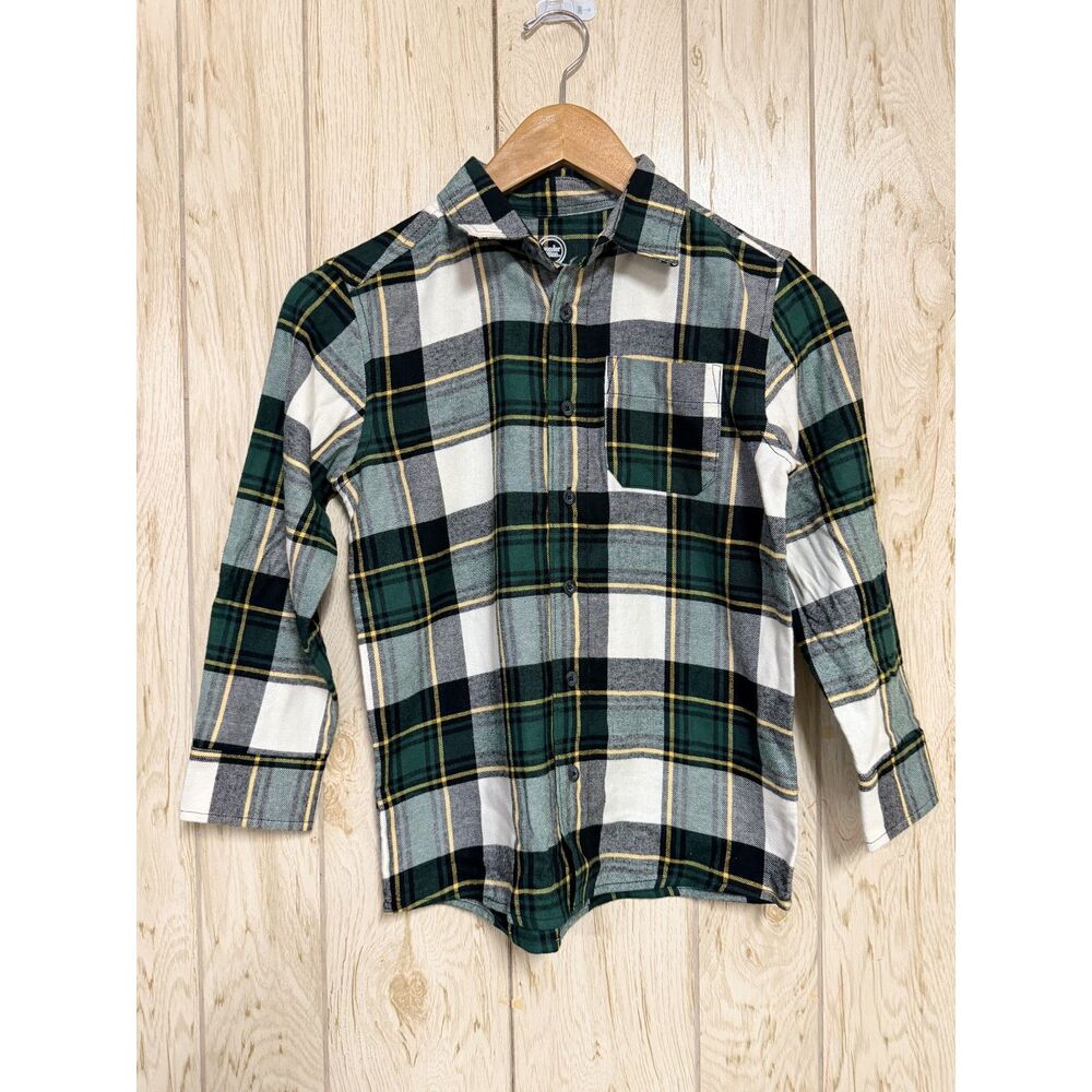 Wonder Nation Forest Pine Boys Flannel Shirt